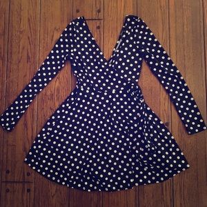 Low cut polka dot long sleeved dress 3/$10